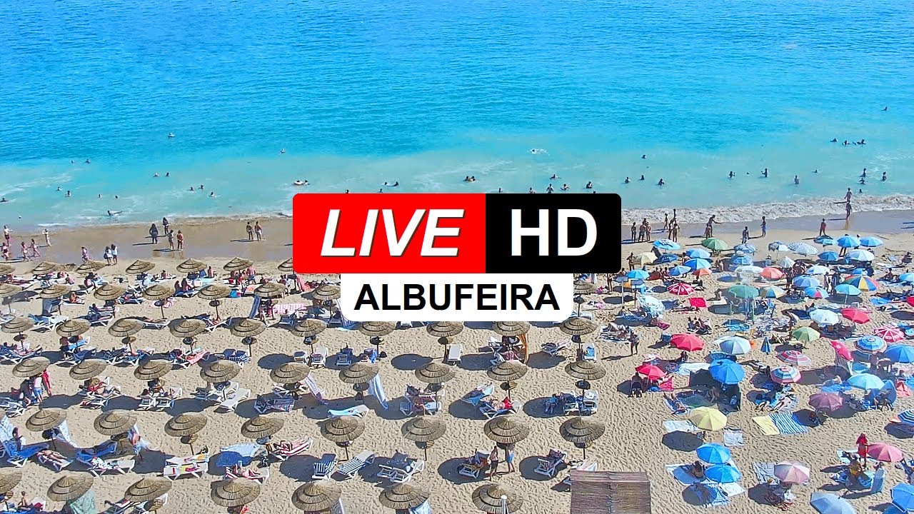 Live webcam view of Albufeira Beach Live Cam