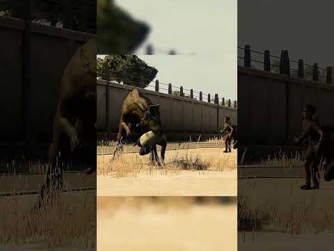 humans can't escape the Cryolophosaurus  #jurassicworldevolution2#jurassicworld #trex