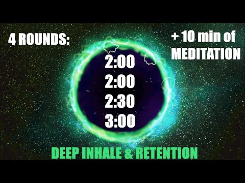 4 rounds Deep Inhale [Wim Hof] - space drums & 10 min meditation