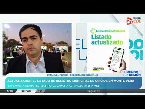 Publicaron el Listado de Registro Municipal de Oficios en Monte Vera | Emanuel Ponce - Sec. Gobierno