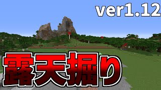 【マイクラ1.12】露天掘り（の準備）だー！！！！！【作業厨】