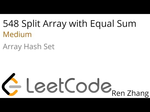 Leetcode 548 Split Array With Equal Sum