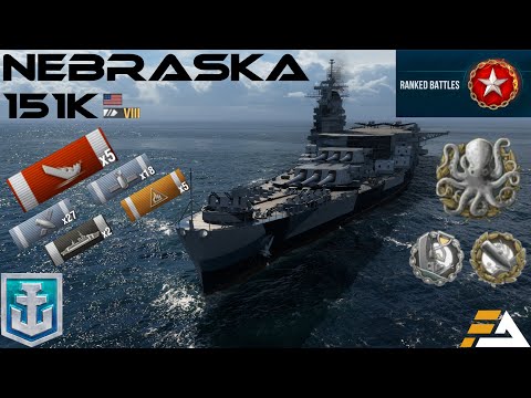 NEBRASKA American Tier VIII hybrid Battleship-Carrier with 151k - World of Warships