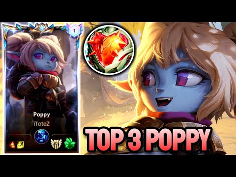 WILD RIFT POPPY - TOP 3 POPPY GAMEPLAY - CHALLENGER RANKED