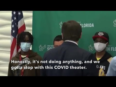 Florida governor appears to scold students over masks