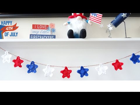 Easy Crochet Star | Crochet a Star Garland | Crochet Fun and Fast 4 TH of July Garland