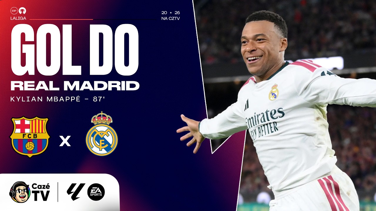 GOL DO REAL MADRID! MBAPPÉ MARCA SEU 100º GOL PELO CLUBE E COLOCA O REAL À FRENTE DO BARCELONA!