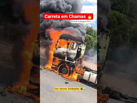 Carreta pega Fogo na BR 135 Alvorada do Gurgueia Piauí #noticias #jornalismo