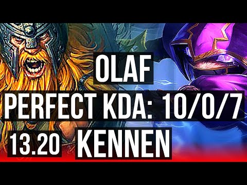 OLAF vs KENNEN (TOP) | 10/0/7, Rank 5 Olaf, Legendary | EUW Challenger | 13.20
