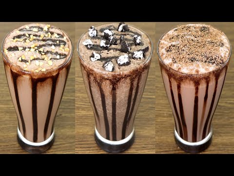 3 Easy Chocolate Milkshake Recipe | How to make Homemade Chocolate Milkshake