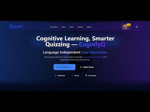 CognifyQ: Your AI Study Sidekick to Crush Exams Fast