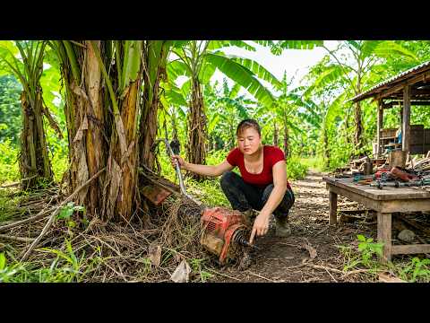Genius Girl Repairs and Restores an Old Handheld Lawn Mower | Engine Shaft Repair Like New