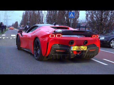 Supercars Leaving Car Meet! SF90, GranTurismo Trofeo, HRE 458, 812SF 992 GT3 Akrapovic, Huracan EVO