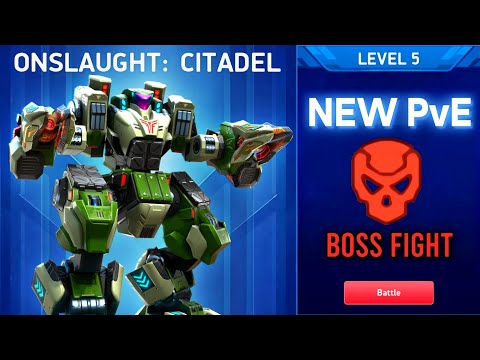 BOSS FIGHT - NEW PvE - Citadel Onslaught - Level 1-5 - Mech Arena