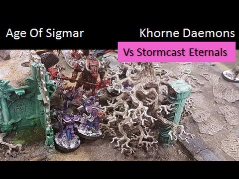 Warhammer Age of Sigmar Battle Report 1500 Points Khorne Daemons Chaos Vs Stormcast Eternals Order