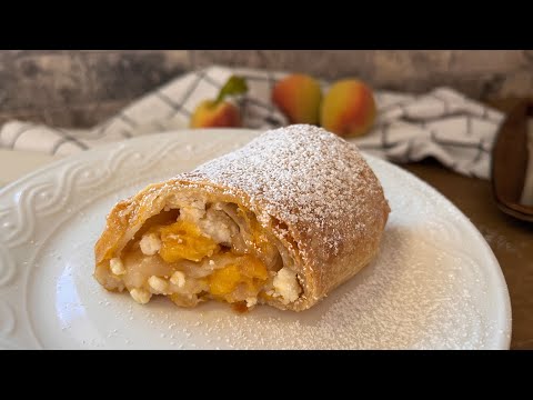 PEACH STRUDEL RECIPE | How to Make Strudel with a Peach and Ricotta Filling | Breskov Štrudelj