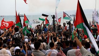 Feuer in der Nacht: Schiff der Gaza-Flotilla vor Tunesien von einer Drohne getroffen