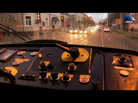 Tatra T4D Cabview in Oradea - Tatra T4D Führerstandsmitfahrt in Oradea [Evening Edition]