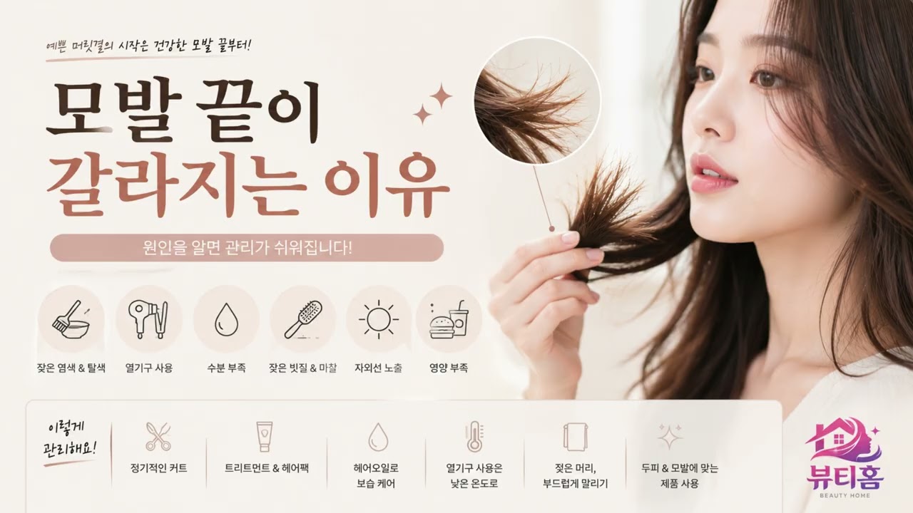 모발 끝이 갈라지는 이유는 무엇일까요? 갈라진 머리카락의 원인과 관리 방법