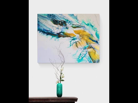 (596) Easy Breezy DecoArt Satin Enamel Pearl Pour Recipe! Abstract Art Tutorial