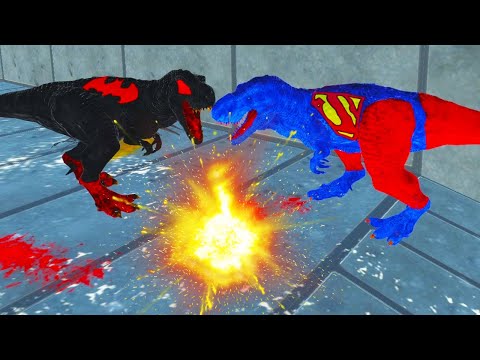 RED BATMAN T-REX DEATH RUN - Animal Revolt Battle Simulator