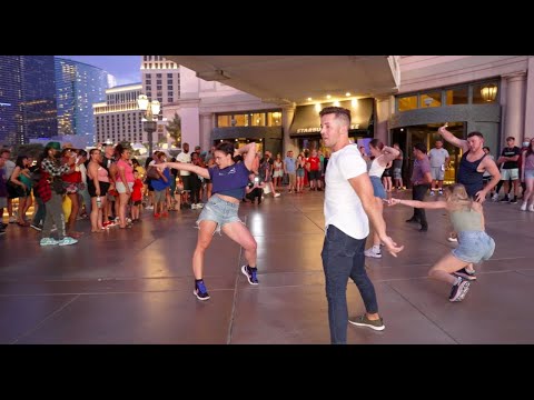 Huge Flash Mob STOPS The Las Vegas Strip!