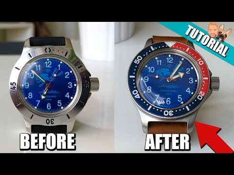 EASY Vostok Amphibia Watch Mods (How To) - Bezel, Strap and Case Brushing Video