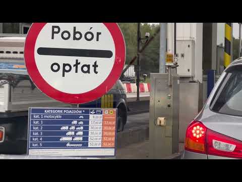 Przejazd przez bramki autostradą A4 Katowice Kraków Balice punkt poboru opłat