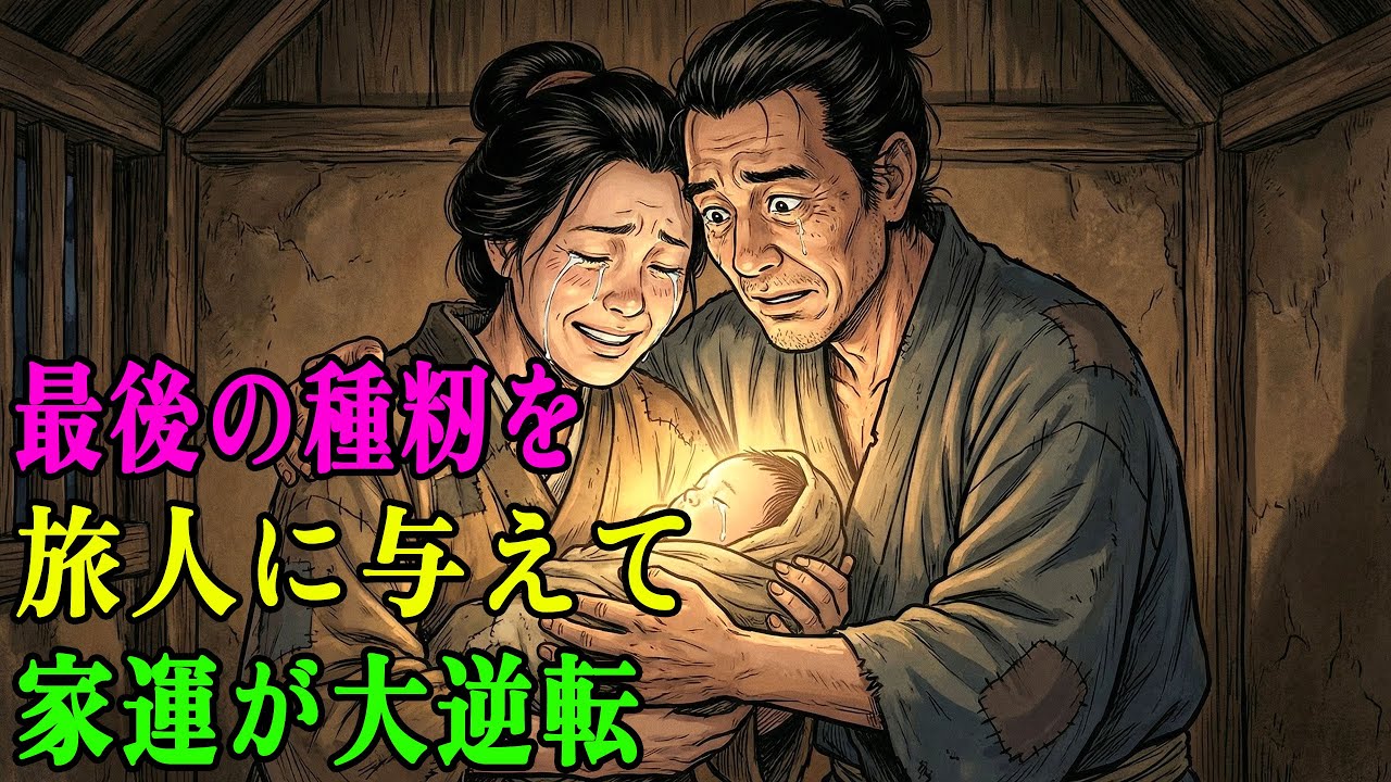 明日食べる米もなく、最後の種籾を旅人に与えた夫婦。翌朝、黄金の大蛇が赤子を運んできて、家の運命が一変した | 野談 | 伝説 | 昔話 | 説話 | 民話