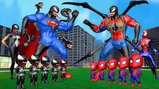 FAMILY SUPER-MAN VENOM VS FAMILY SPIDER VENOM | LIVE ACTION STORY