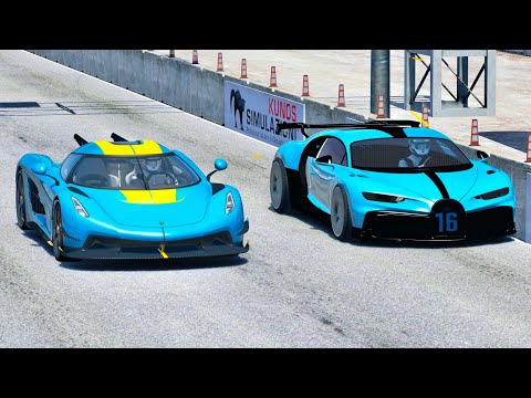 Bugatti Chiron Pur Sport vs Koenigsegg Jesko Absolut - Drag Race 2 KM