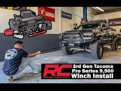 Toyota Tacoma Rough Country PRO Series 9,500 lb. Winch w/Synthetic Rope Install & Unboxing