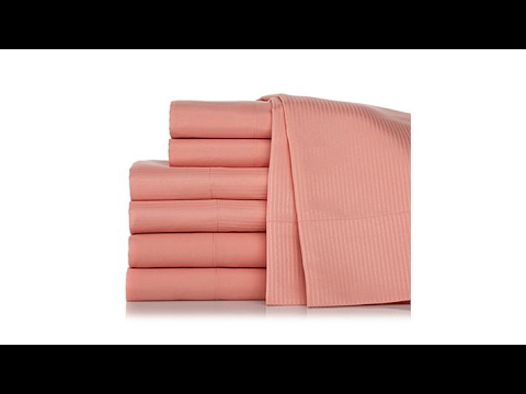 Concierge Set of Solid and Woven Stripe Sheet Sets  T