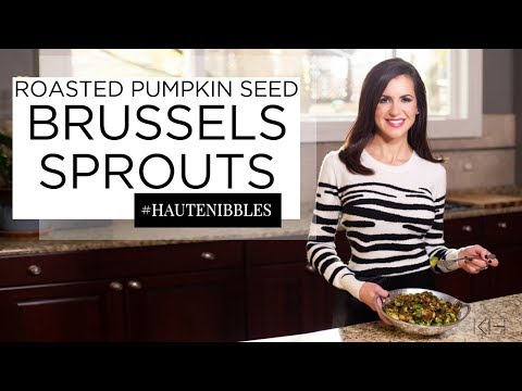 Roasted Pumpkin Seed Brussels Sprouts Recipe // Karina Heinrich