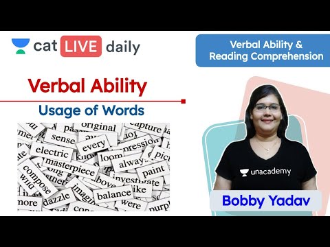 CAT: Usage of words | Verbal Ability | Verbal Reasoning | Unacademy CAT | Bobby Ma'am
