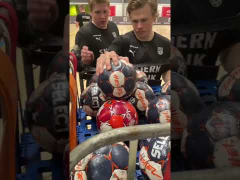 Prepping for handball practice 🔊👀 (via skjernhaandbold /TT) #shorts