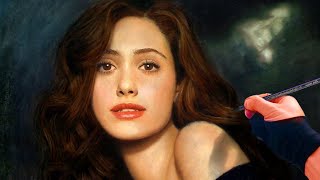 Drawing Emmy Rossum - Color Pastel Portrait Time-lapse