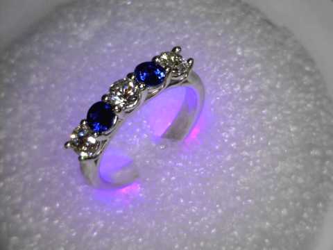 Cameo Shop - Diamond and Sapphire band shared prongs