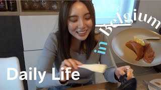 Daily life in Belgium | 初めてのラクレット🧀 | 友人のパーティー | ブリュッセルのフードコート | お気に入りカフェ | My first time raclette🫕🤍