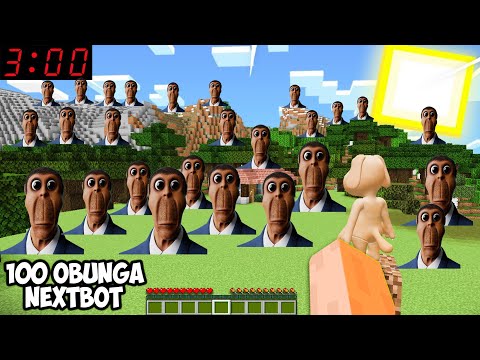 OBUNGA FRIENDS AND 100 NEXTBOT CHASED ME in MINECRAFT -NEXTBOTS