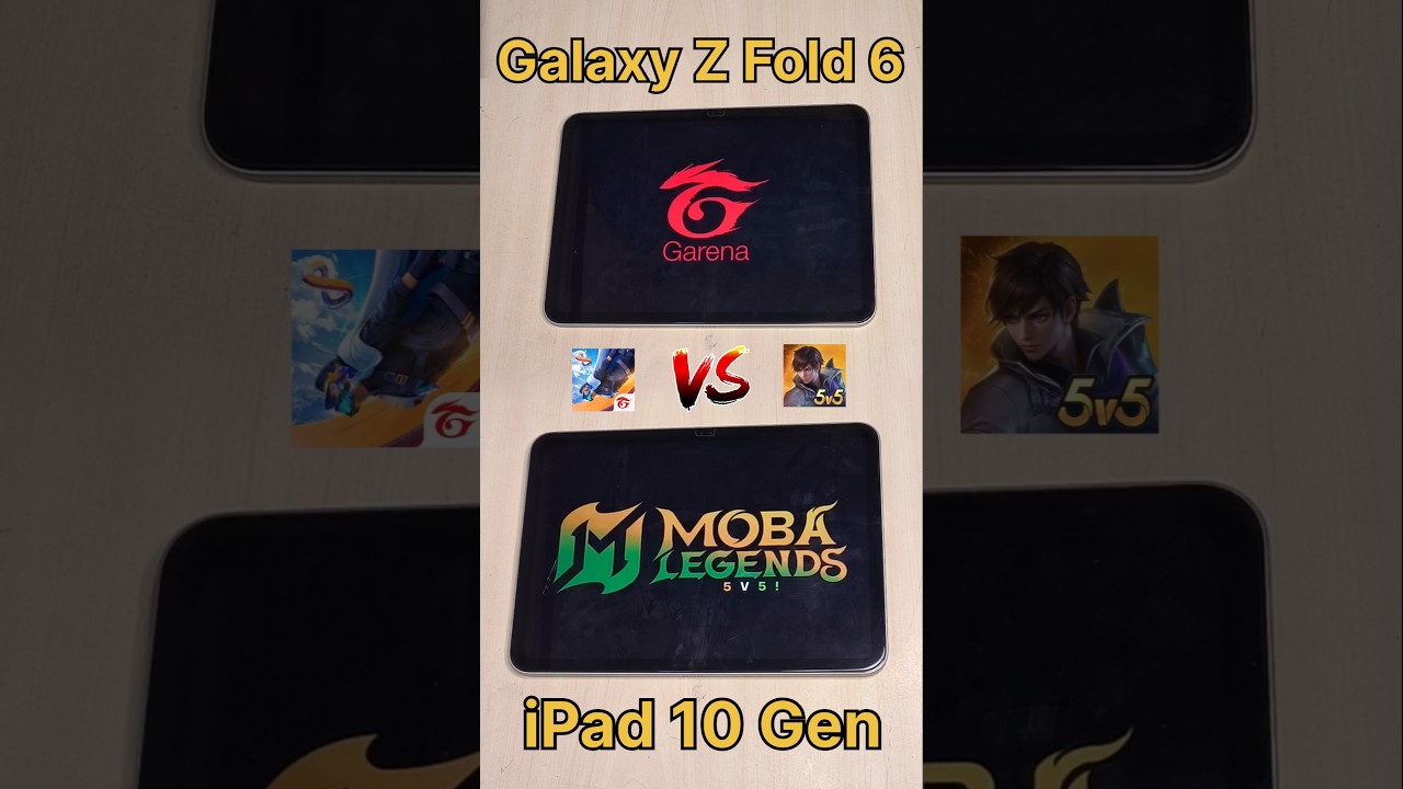 FreeFire vs MOBA Legends 😈 Galaxy Z Fold 6 vs iPad 10 Gen vs SAMSUNG S24 vs S25 vs S23 #shorts #ff