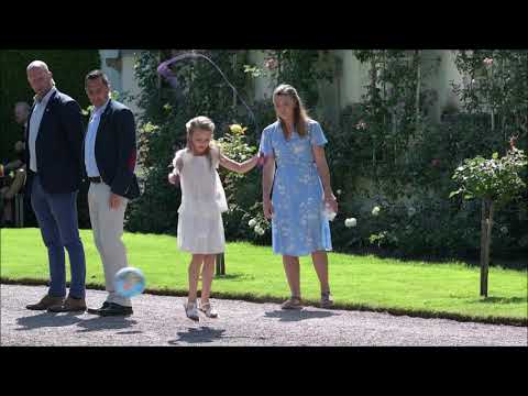 Prince Oscar playing soccer at Solliden Palace