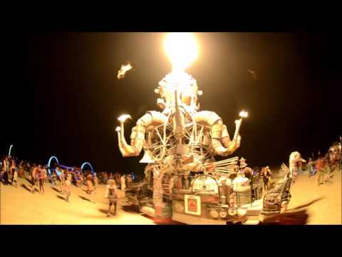 Insane Steampunk Octopus raving in Black Rock City Nevada - Burning Man 2016