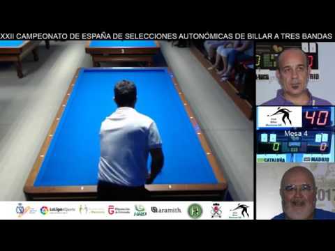 Final XXII Campeonato de Selecciones Autonómicas billar 3 bandas. Cataluña-Madrid Mesa 4