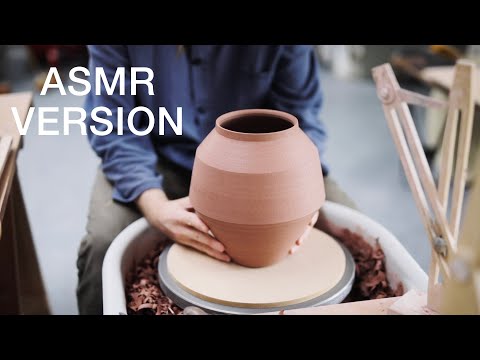 Throwing and Trimming a Large, Angled Vase — ASMR Version