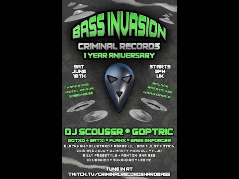 Bass Invasion - Criminal Records 1st Birthday 2022 Twitch Stream - Dj Scouser Set