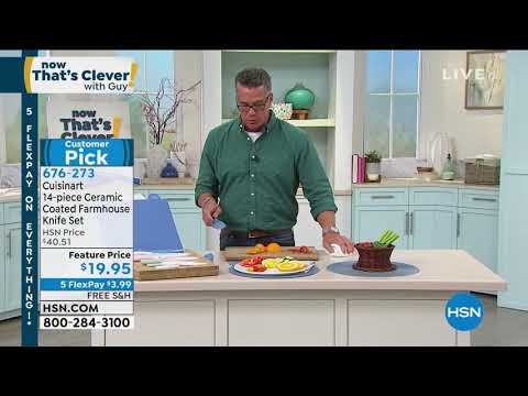 Cuisinart 14pc CeramicCoated Farmhouse Knife Set with Cu...