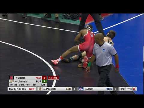 2019 NCAA Wrestling (141 lb) Consolation Rd.1 - (14) Jamel Morris (NCSt) vs. (30) Nate Limmex (Pur)