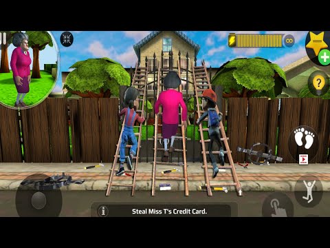 Scary Teacher 3D - New updater troll Miss T fell face down so fun part 5394 #scaryteacher3d