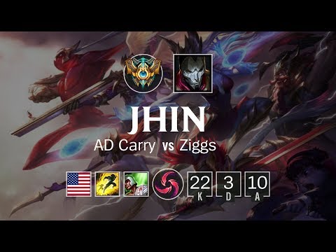 Jhin ADC vs Ziggs - NA Challenger Patch 8.17